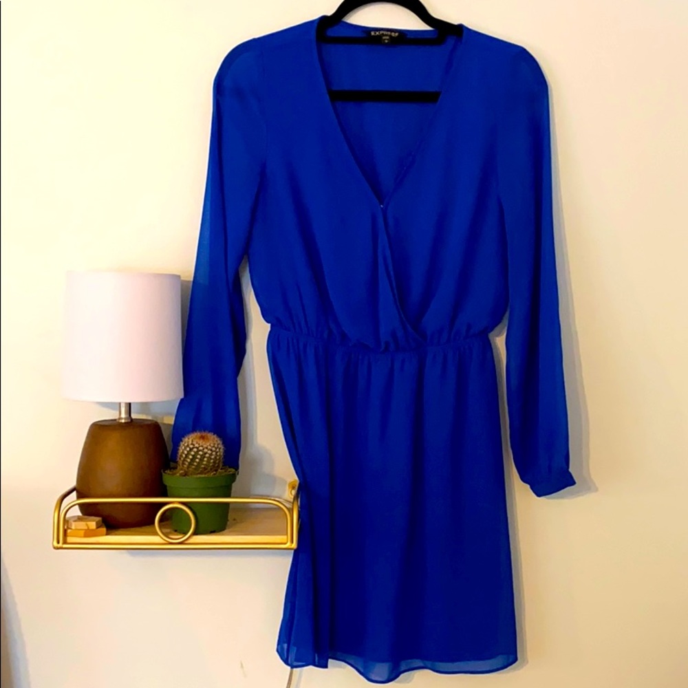 Express Sheer-Sleeved Dress